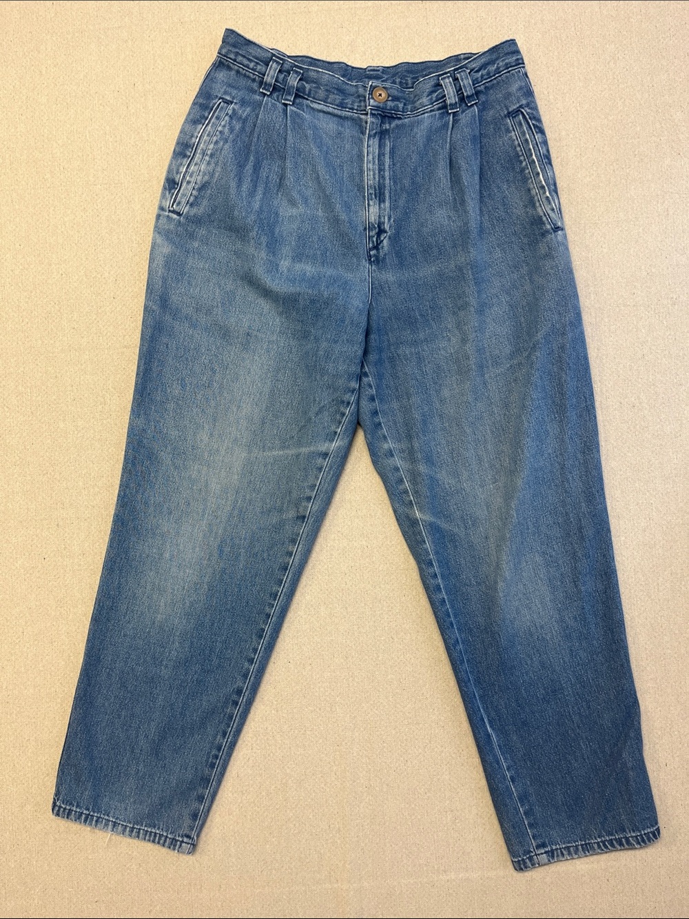 Vintage Savane Pleated Jeans Mens 36 Blue Denim High Rise Relaxed Fit 90s